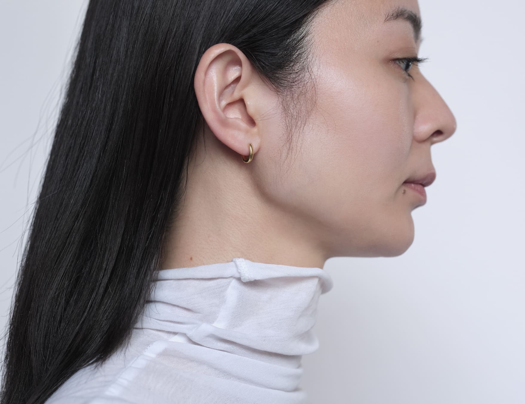 ひとさじのジュエリー une pincée | Hoop Pierce・glacé 12mm/10kt Gold の画像