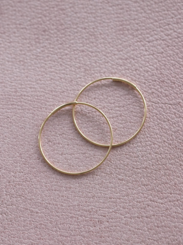 ひとさじのジュエリー une pincée | Hoop Pierce・glacé 25mm/10kt Gold の画像1