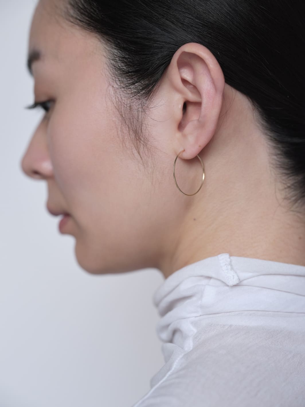 ひとさじのジュエリー une pincée | Hoop Pierce・glacé 25mm/10kt Gold の画像2