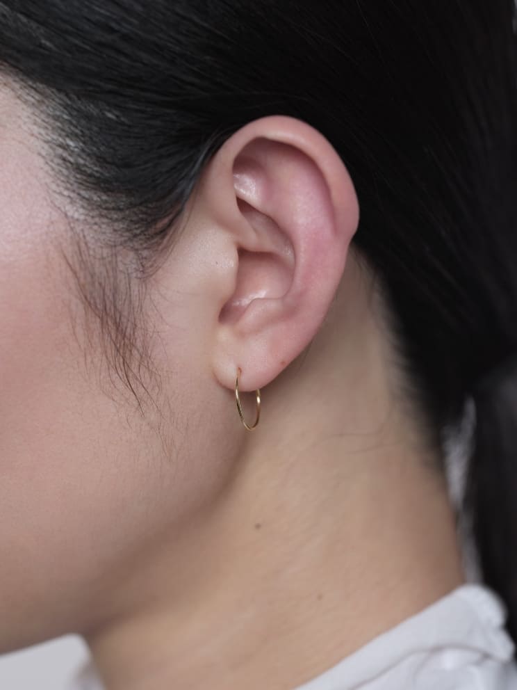 ひとさじのジュエリー une pincée | Hoop Pierce・glacé 15mm/10kt Gold の画像2