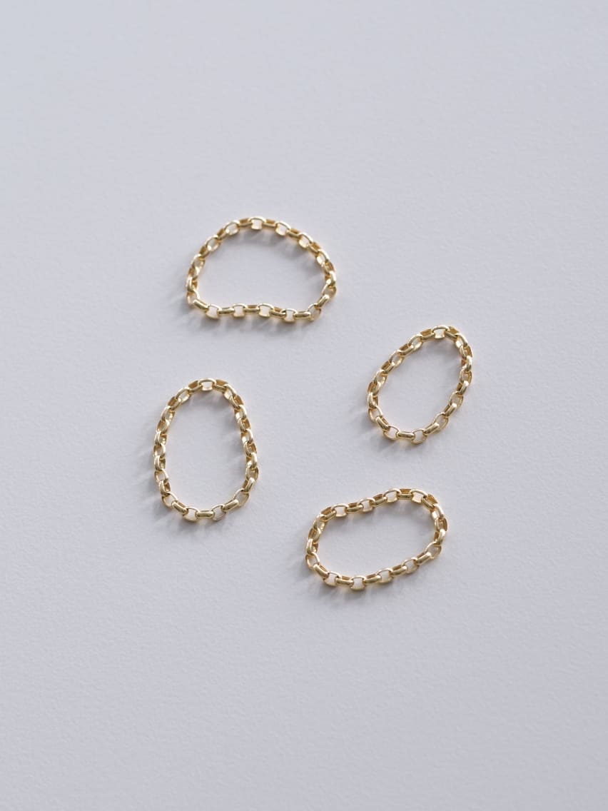 ひとさじのジュエリー une pincée | Gold Chain Ring・wide/10kt Gold の画像2