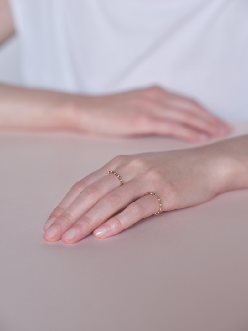 ひとさじのジュエリー une pincée Gold Collection - glacé - | ゴールド チェーンリング - wide の画像2