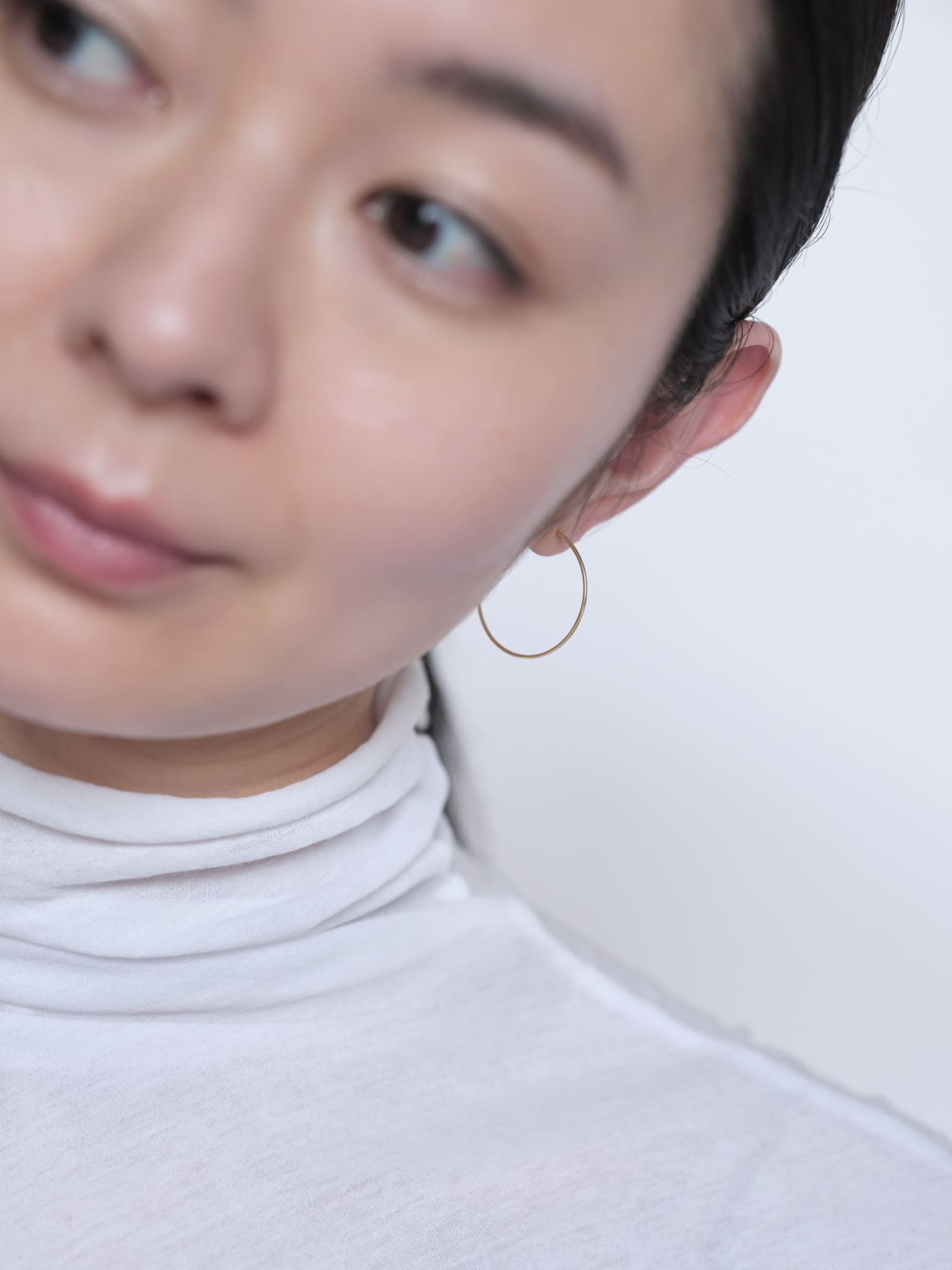 ひとさじのジュエリー une pincée Gold Collection - glacé - | フープピアス ・グラッセ - 25mm の画像1