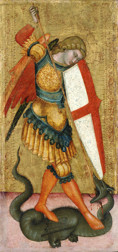 14世紀シエナ派《聖ミカエルと龍》