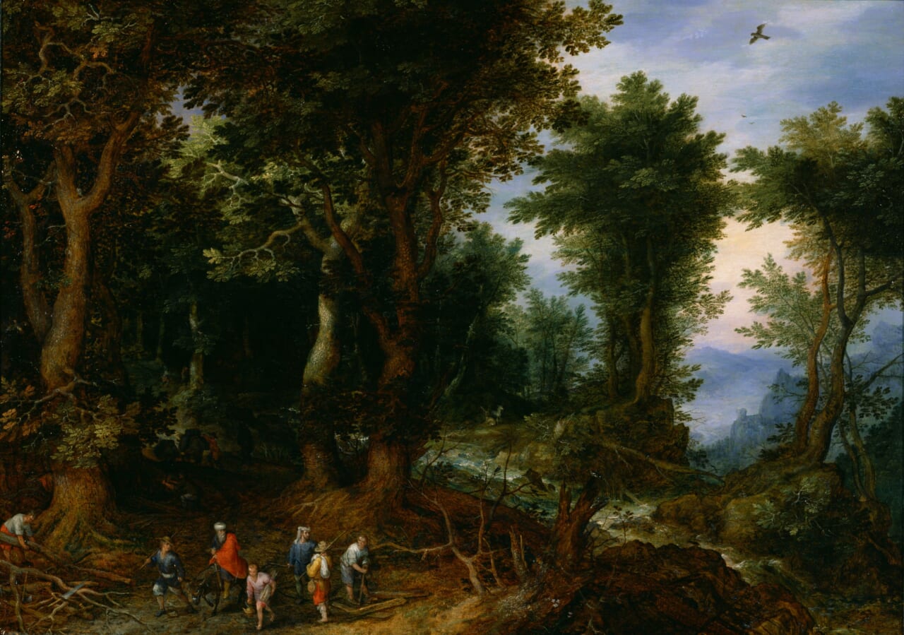 ヤン・ブリューゲル（父）《アブラハムとイサクのいる森林風景》