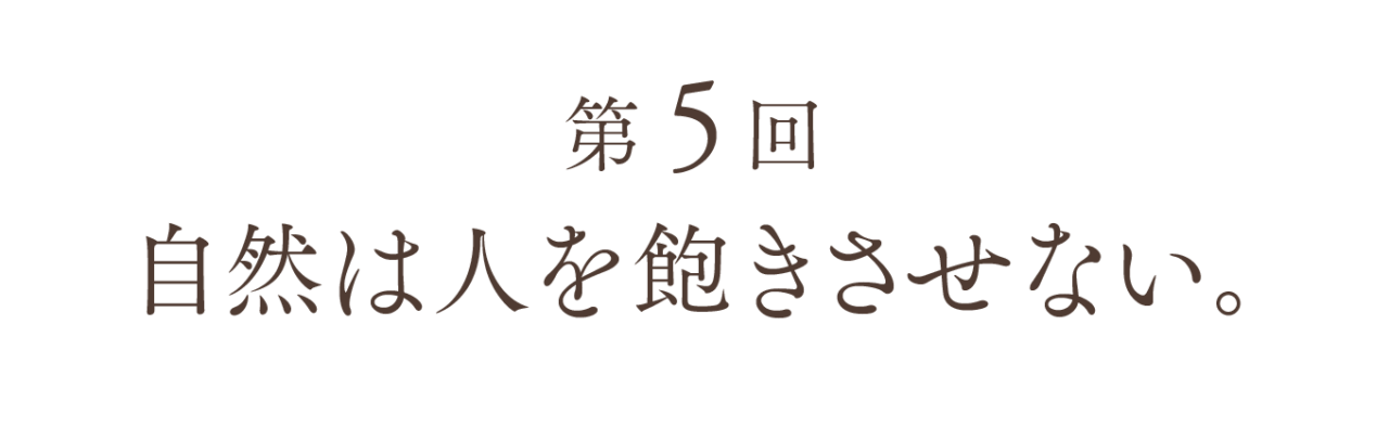 第５回 自然は人を飽きさせない。