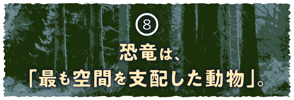 ８ 恐竜は「最も空間を支配した動物」。