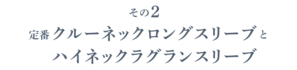 その２　 定番　クルーネックロングスリーブと ハイネックラグランスリーブ