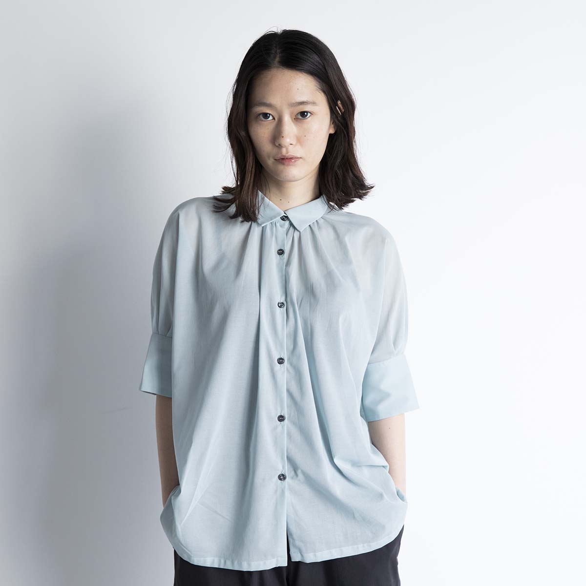 L´Appartement DEUXIEME CLASSE - COTTON GATHER BLOUSE☆ L