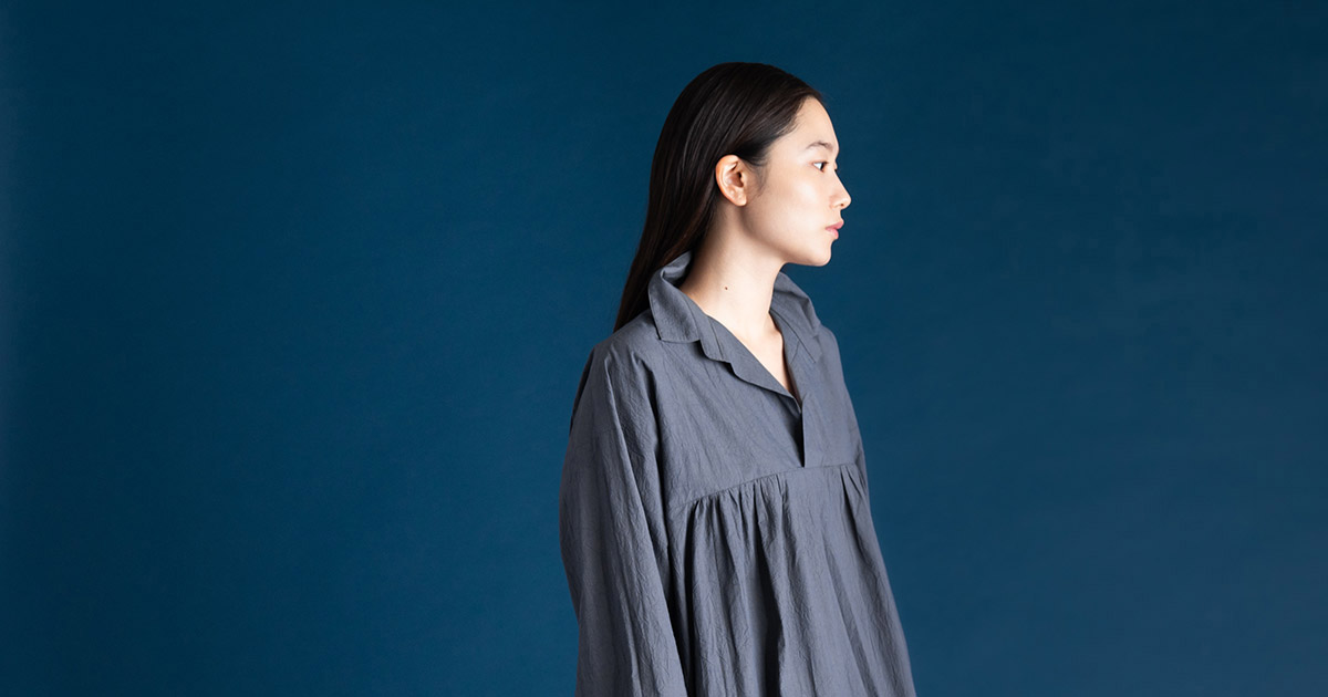 Gathered Long Shirt_High Count Crushed Cotton - Honnete - weeksdays