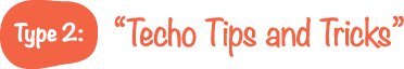 Type 2:“Techo Tips and Tricks”