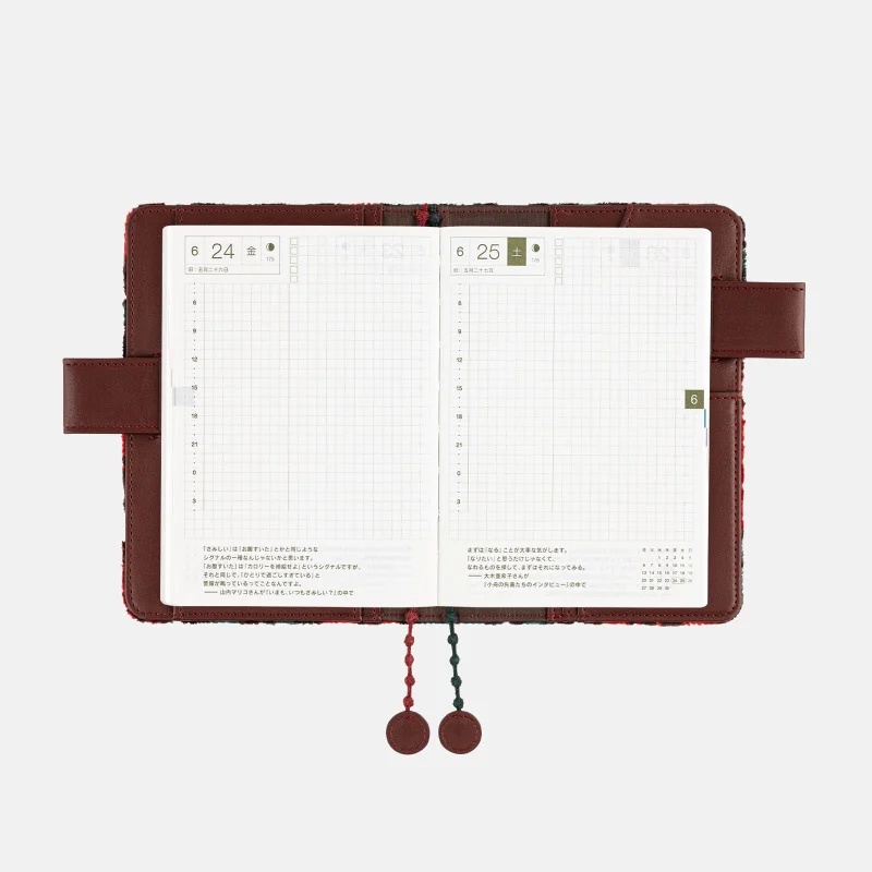 ミナ ペルホネン / jardin（red） ［オリジナルサイズ（A6）］ - 手帳 