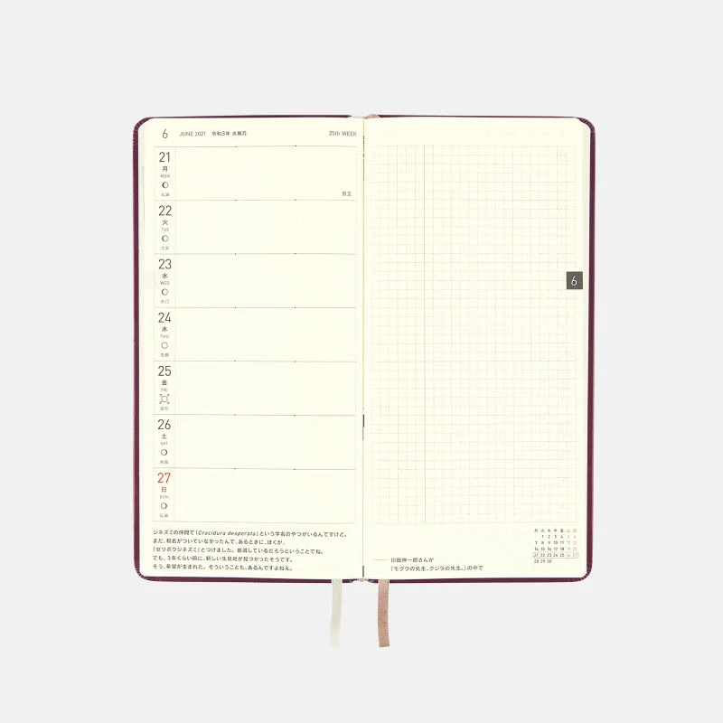 ふぇびるさま【新品同様】ほぼ日手帳 weeks サンドウィッチ ワイン - カレンダー/スケジュール