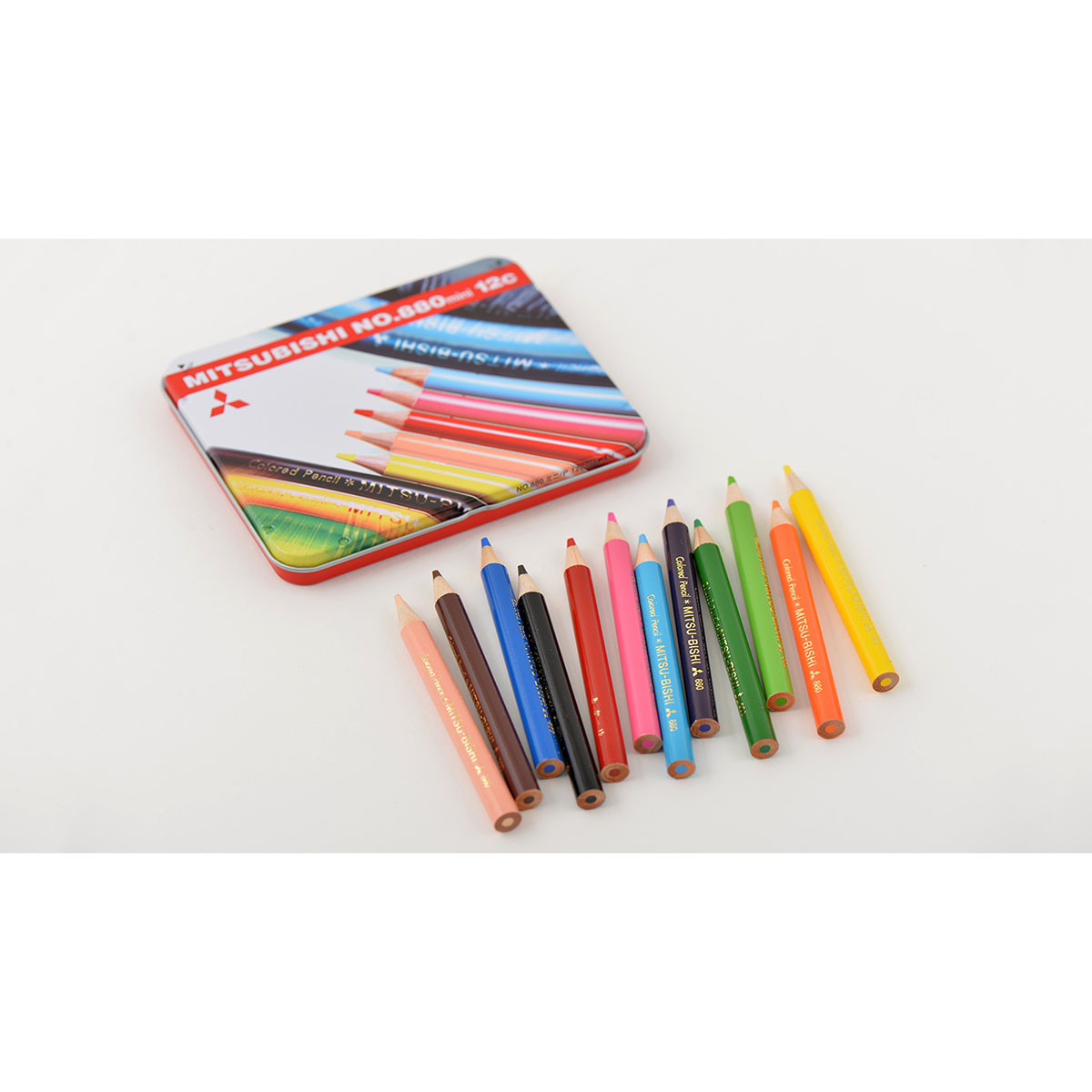 三菱鉛筆uni / 色鉛筆880級 ミニ色鉛筆12色セット - 文房具・雑貨