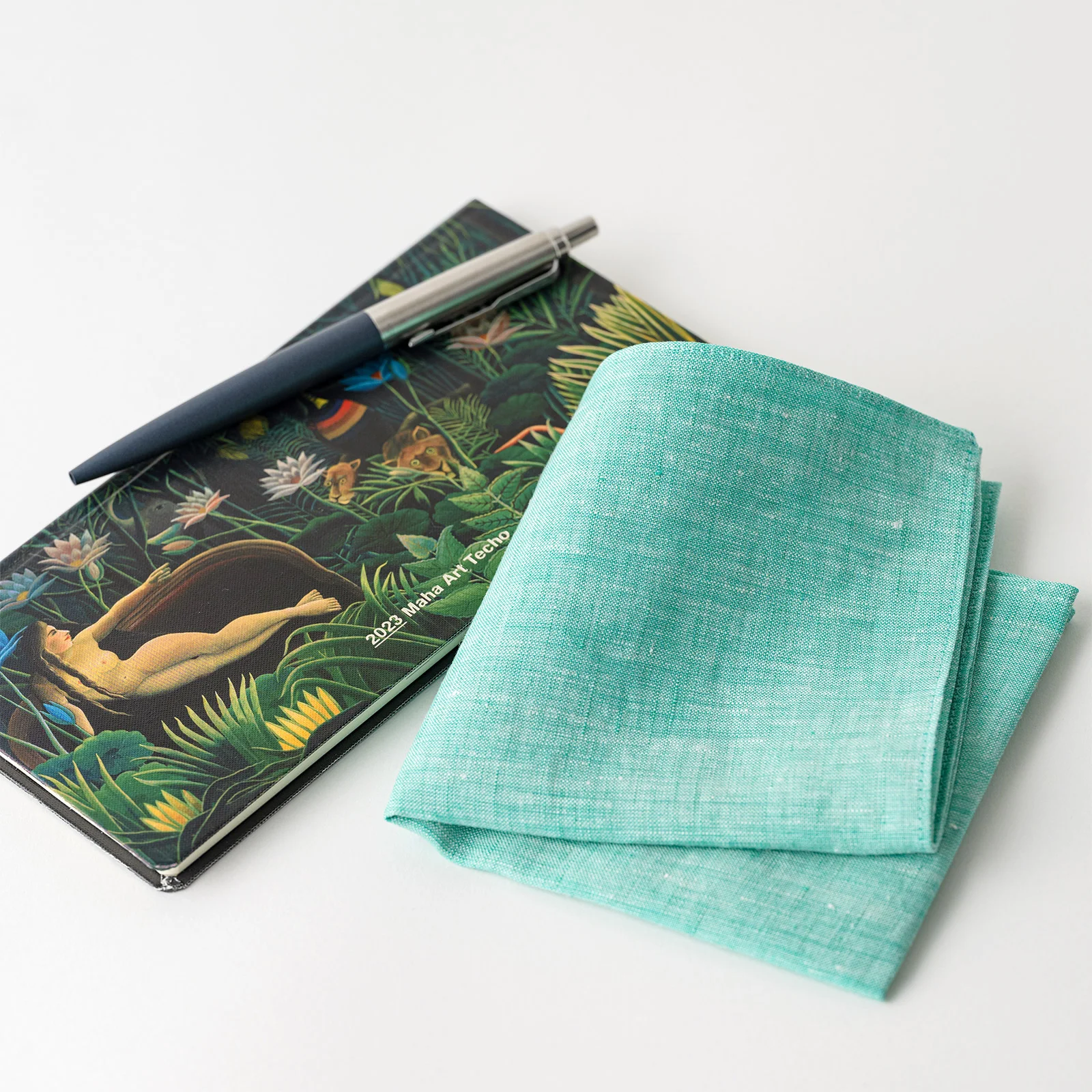 Emerald - limited edition drawstring bag in green kimono silk
