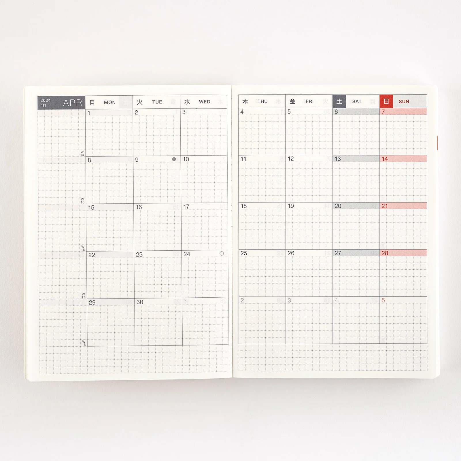 Time Management Weekly Plan Hobonichi Style A5 A6 Notebook Planner