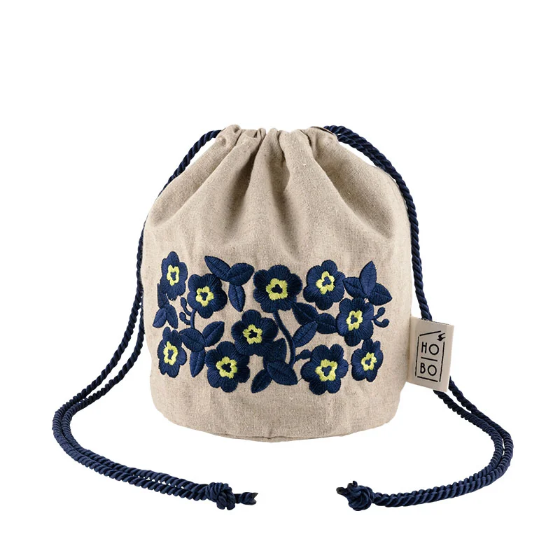 Hobonichi: Anytime Drawstring Bag (Aki Kondo: Field of Flowers