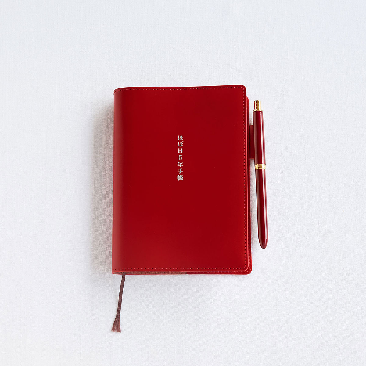 Hobonichi 5Year Techo Leather Cover (Red) A6 Size (fits 5Year Techo