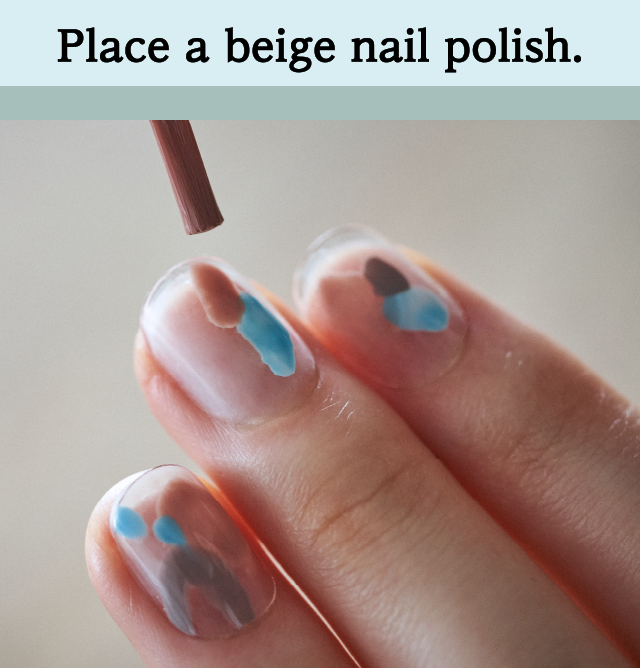 Place a beige nail polish.