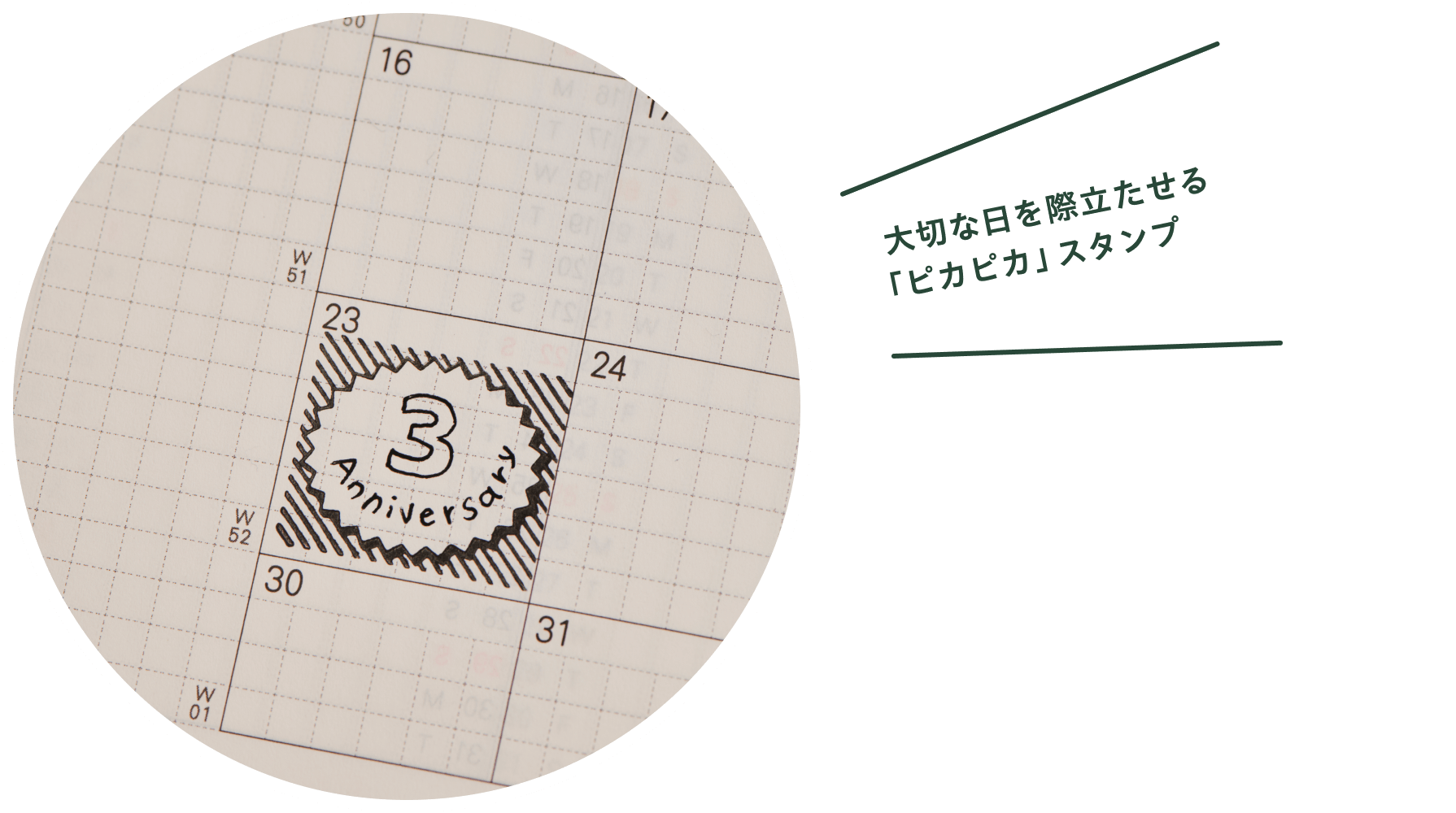 スタンプを使って、ページにメリハリをつける